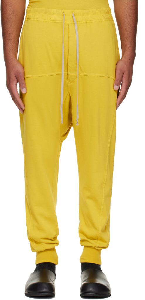 Rick Owens Yellow Concordians Drawstring Sweatpants