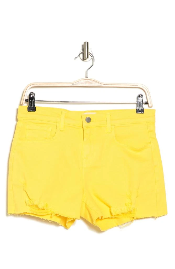 L'Agence Audrey Destroyed Raw Hem Denim Shorts 3