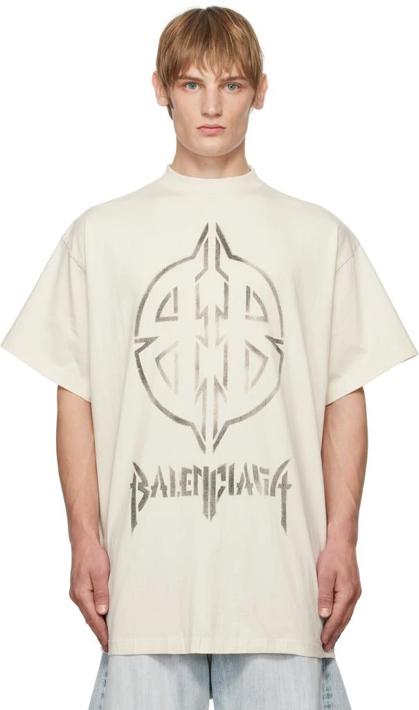 Balenciaga Off-White Metal BB Stencil T-shirt 1