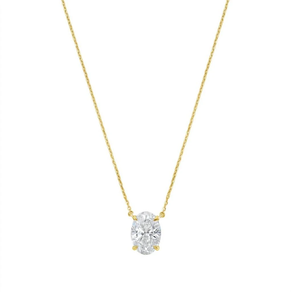 Diana M Jewels Diana M Jewels - 6.00 Cts Lab Grown Oval East West Diamond Pendant Necklace