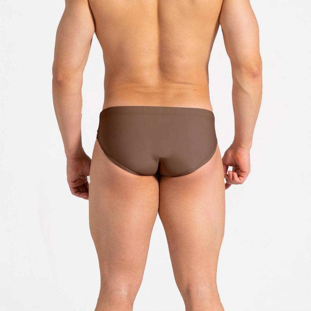 Abreu Clothing Men's Slim Swim Brief In Espresso