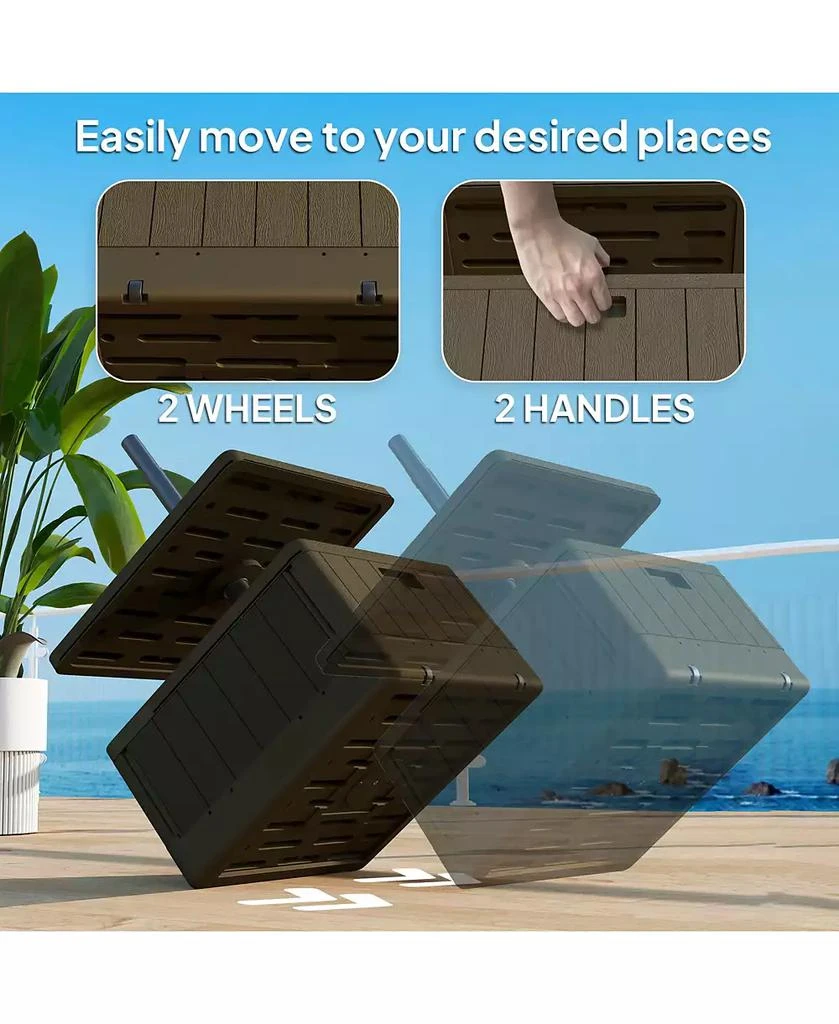 Outsunny Patio Umbrella Base with Table, Weighted Umbrella Sd, 6