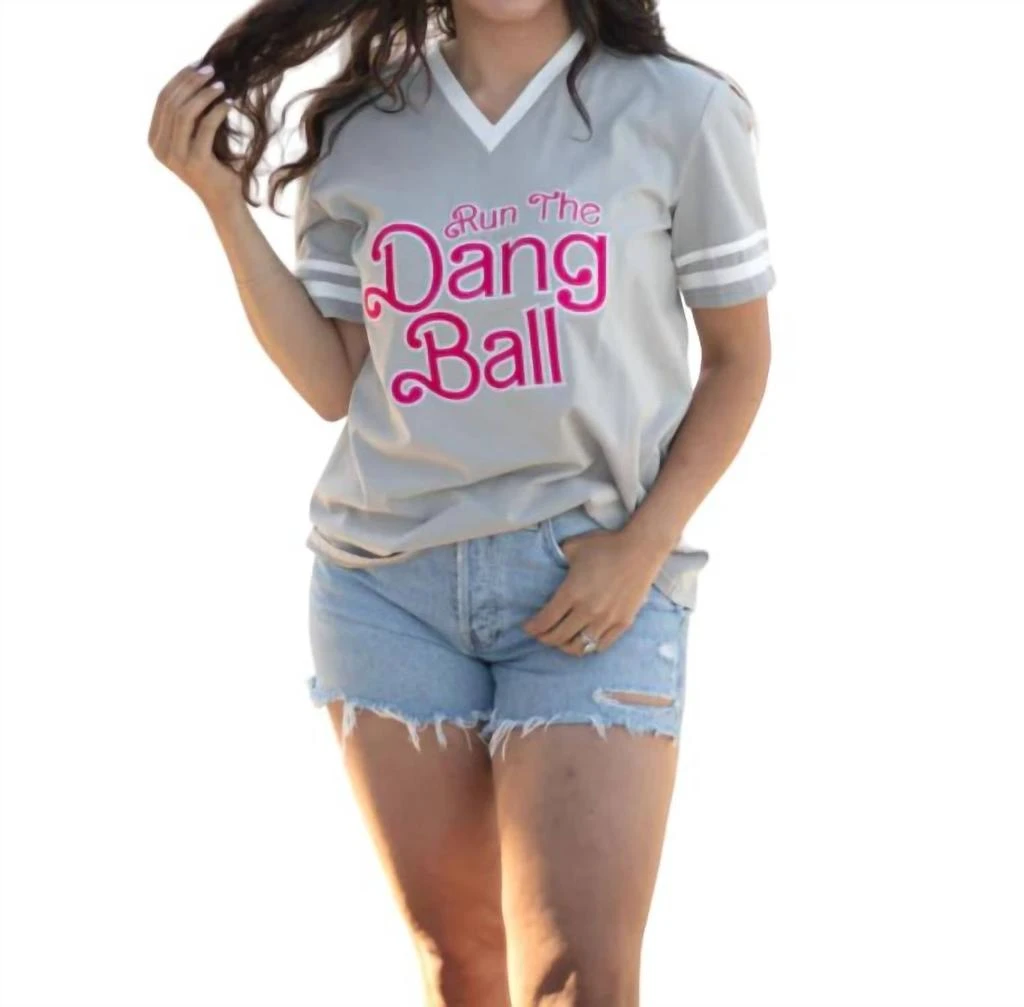 Layerz Clothing Run The Dang Ball Top In Grey 1