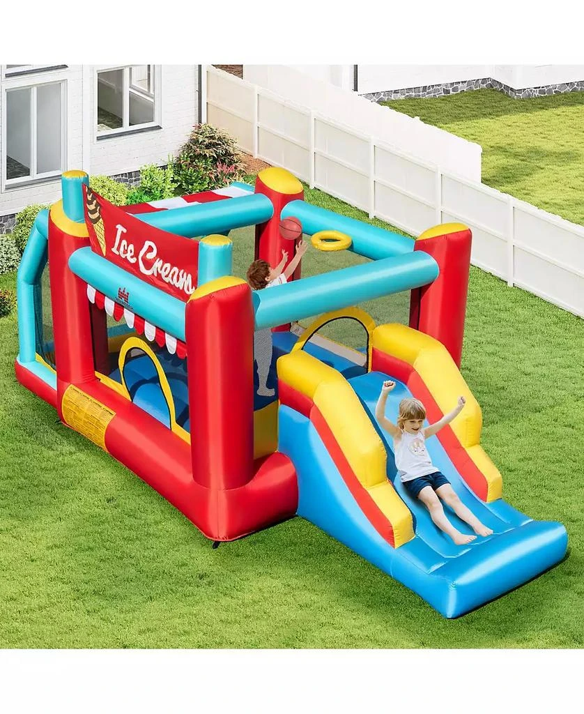 GOUUN 5-in-1 Ice Cream Inflatable Bounce House with Ball Pit and Slide with 520W Blower 3