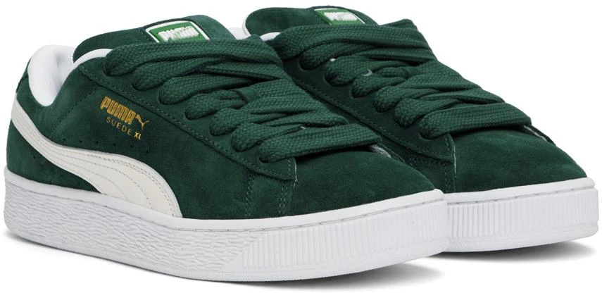 Puma Green & White Suede XL Sneakers 4