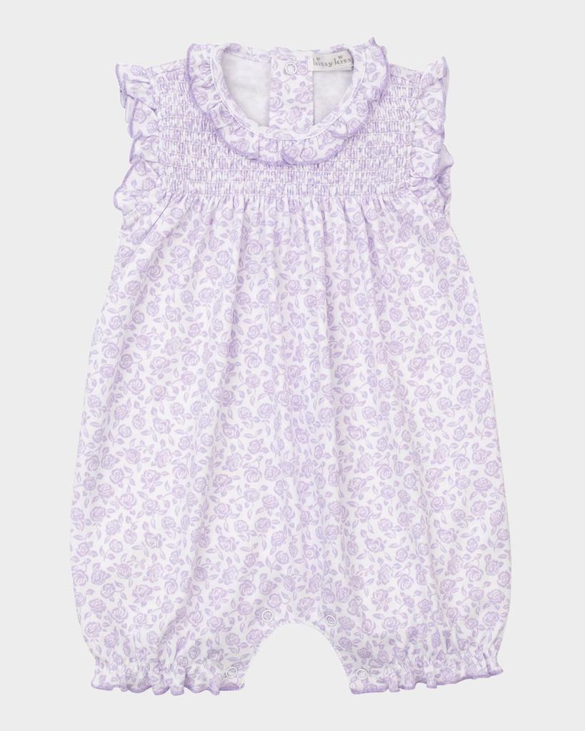 Kissy Kissy Girl's Summer Gardens Smocked Playsuit, Size 3M-24M