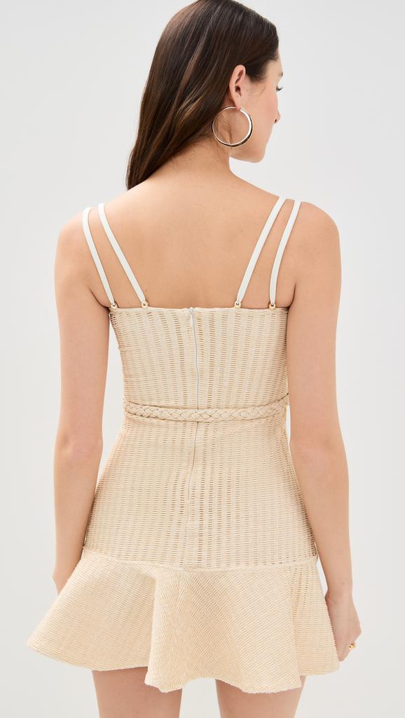 PatBO White Gold Knit Mini Dress