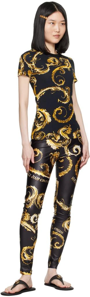 Versace Black & Gold Chromo Couture Leggings 4