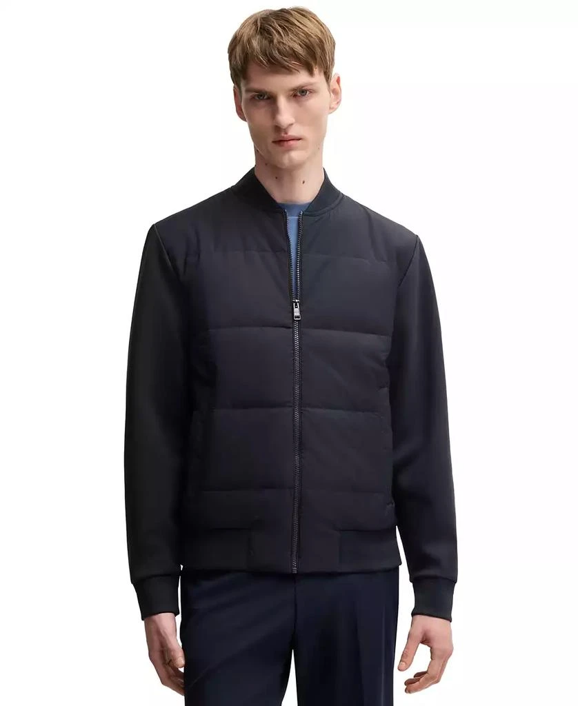 Hugo Boss Men
s Cotton-Blend Zip-Up Padded Jacket