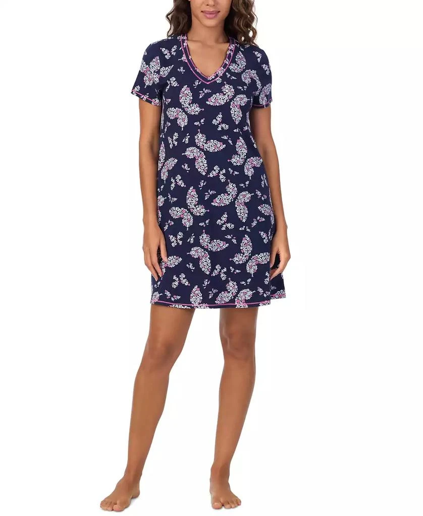 Cuddl Duds Women's Printed Short-Sleeve Sleepshirt 1