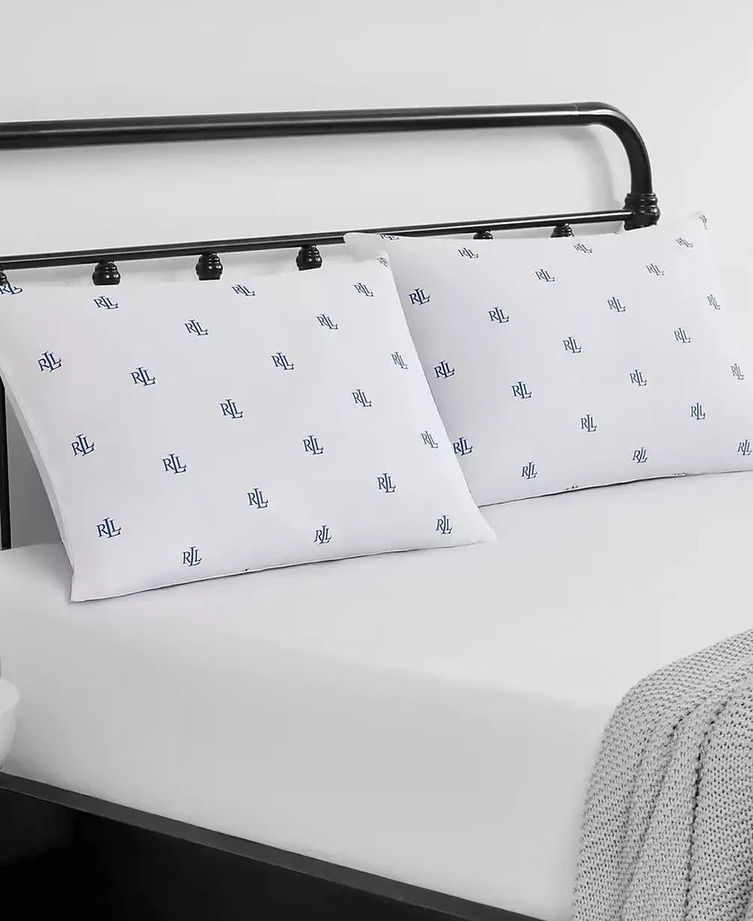 Ralph Lauren Logo Medium Density 2-Pack Down Alternative Pillow, King 1