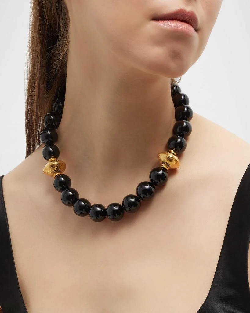 Devon Leigh Round Beaded Gold Accent Necklace 2