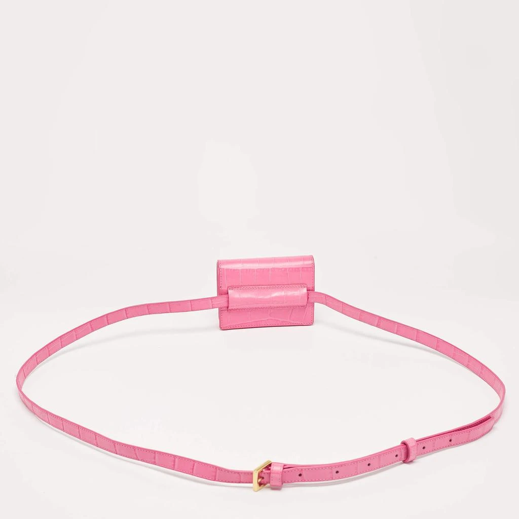Jacquemus Jacquemus Pink Croc Embossed Leather La Ceinture Bello Double Tour Belt Bag 4