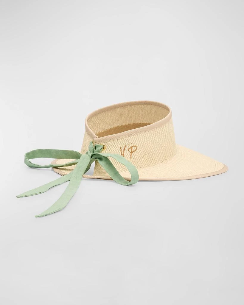 Van Palma Mia Woven Straw Visor With a Linen Scarf 2