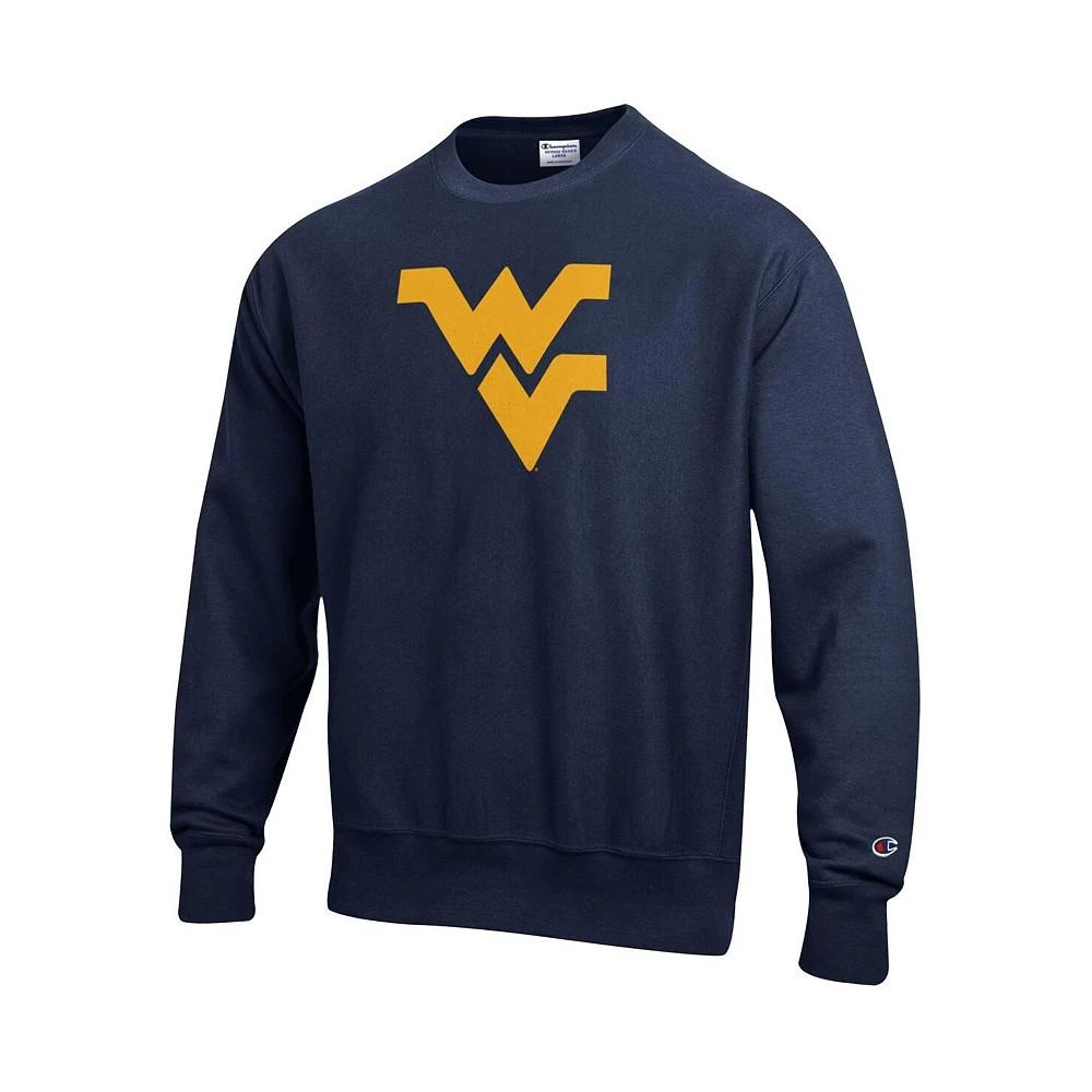 Champion Men's Navy West Virginia Mountaineers Vault Logo Reverse Weave Pullover Sweatshirt 3