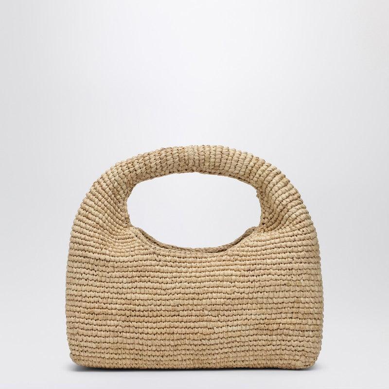 MANEBÍ Women's blue Raffia Halfmoon Bag