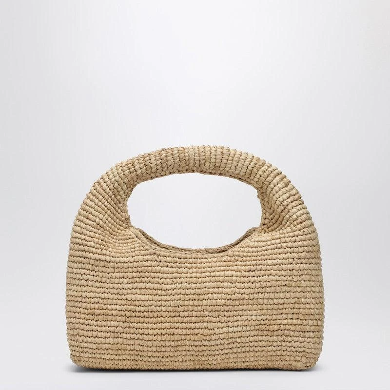 MANEBÍ Women's blue Raffia Halfmoon Bag 2