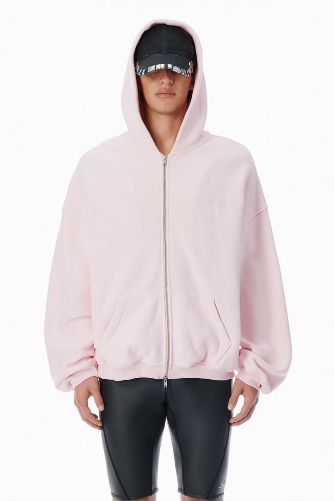 Alexander Wang Pink Cotton Logo Zip-Up Hoodie