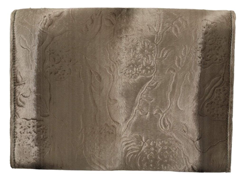 Dolce & Gabbana Dolce & Gabbana  Beige Velvet Floral Leather Men Document Briefcase