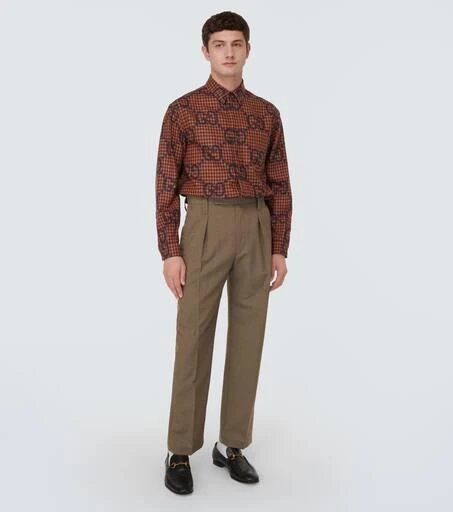 Gucci Maxi GG gingham wool shirt 2