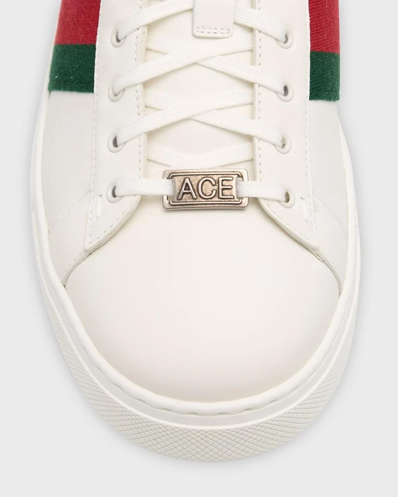 Gucci Men's Ace Leather Web Low-Top Sneakers 5