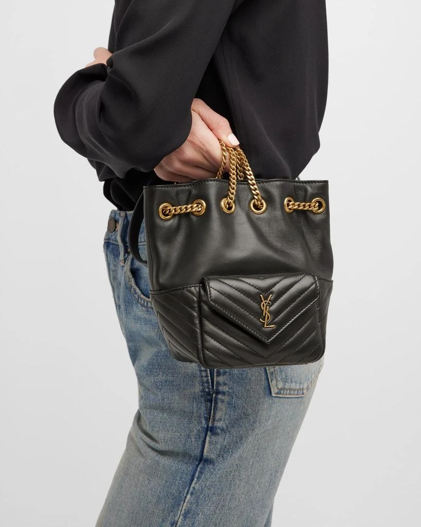 Yves Saint Laurent Joe Mini YSL Bucket Bag in Smooth Leather 4