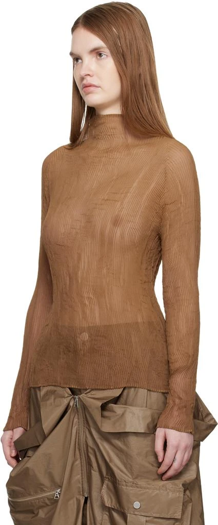 Issey Miyake Beige Chiffon Twist 3 Top 4