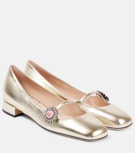 Valentino Metallic leather Mary Jane flats 1