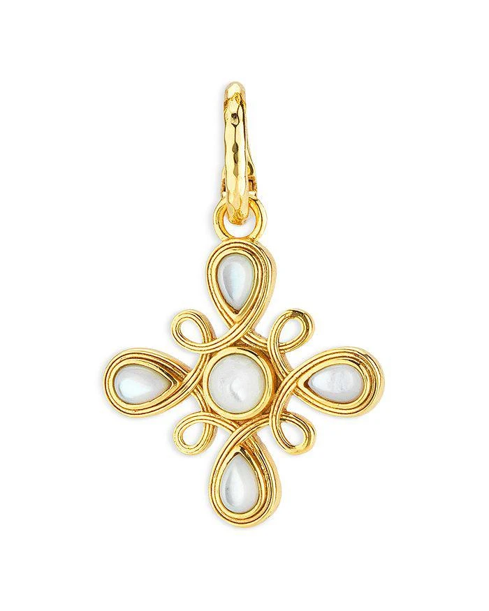Capucine De Wulf Monique Mother Of Pearl Swirl Pendant in 18K Gold Plated