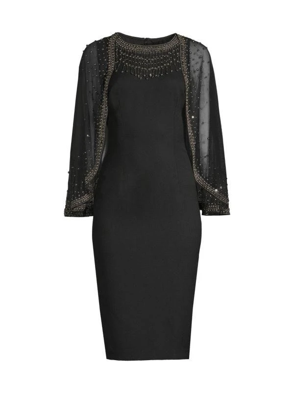 Aidan Mattox Beaded Column Midi Dress 5