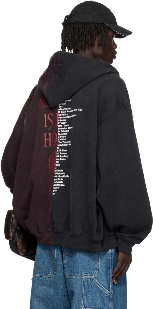 Vetements Black & Burgundy Cradle of Filth Cut-Up Oversized Hoodie 3