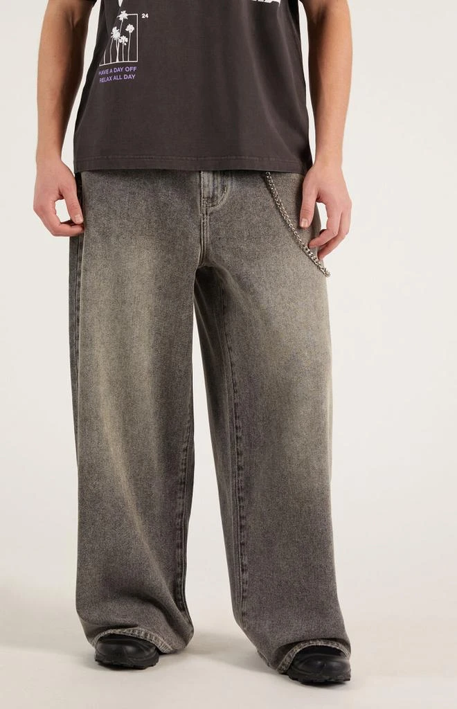 PacSun Ryder Chain Ultra Baggy Jeans Gray 3
