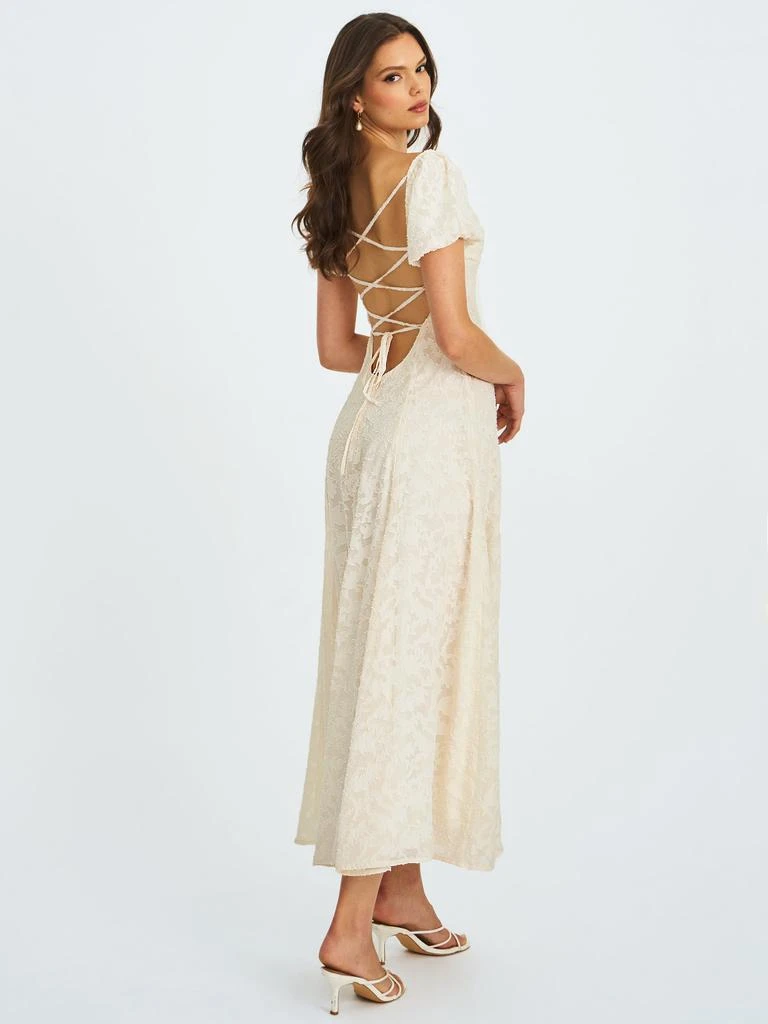 navy blue dress for baby girl Miss Circle Women Pandora White Bubble Sleeve Backless Maxi Dress - Dresses  & Skirts