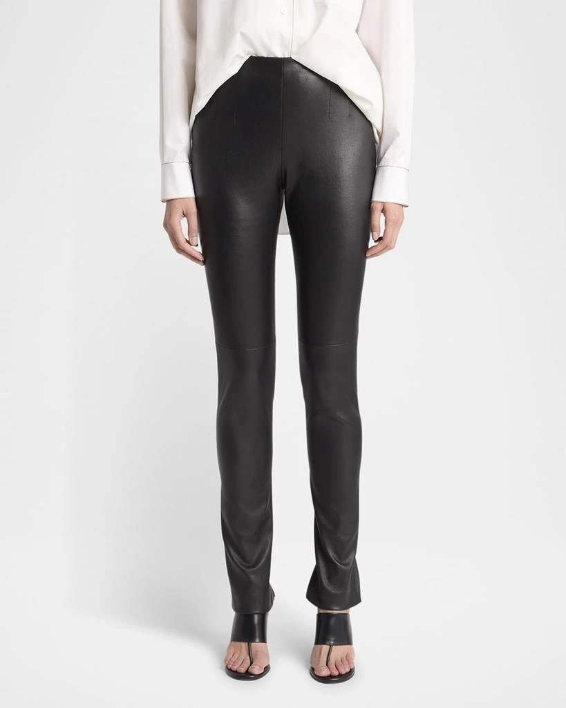 The Row Lakun Leather Skinny-Leg Slit-Hem Pants 2