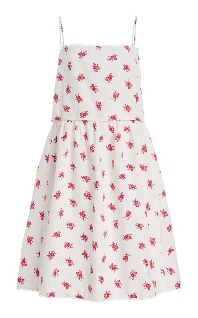 white christmas dresses MIU MIU Size 36 Lace Collar Striped Dress With Crystal Cotton White/Bl