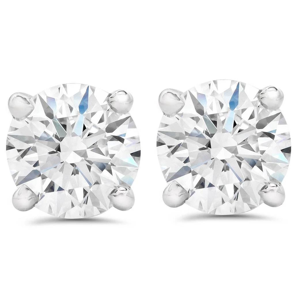 Pompeii3 Certified 2.03Ct TW Diamond Studs Screw Back 14k White Gold Lab Grown