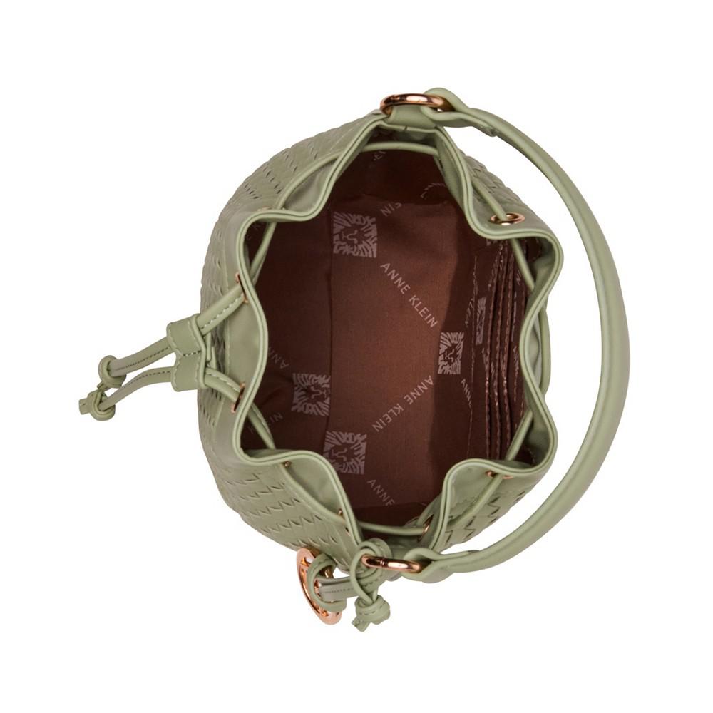 Anne Klein Woven Bucket Crossbody Bag