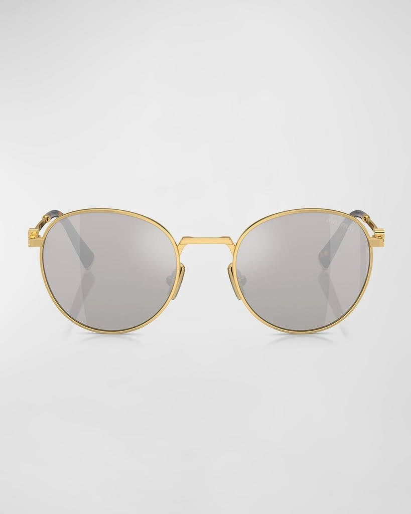 Miu Miu Logo Metal Round Sunglasses 3