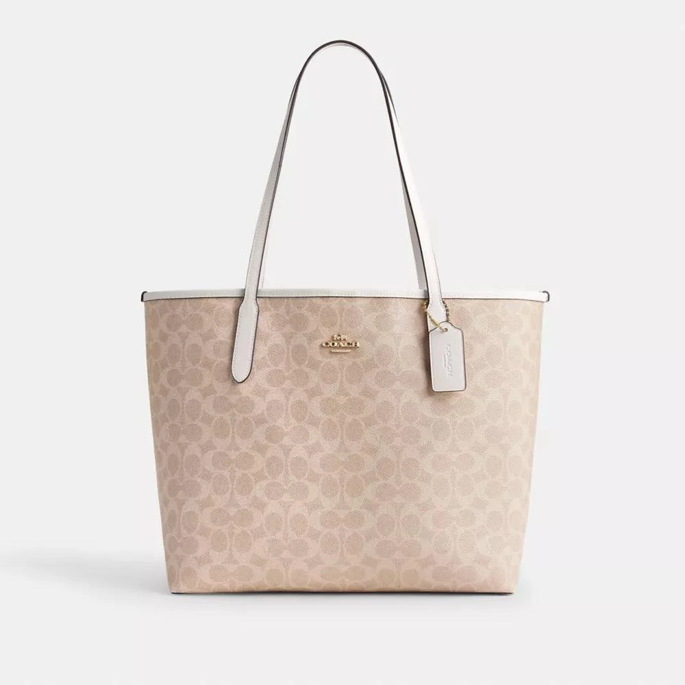 Coach City Tote Bag In Signature Canvas 1