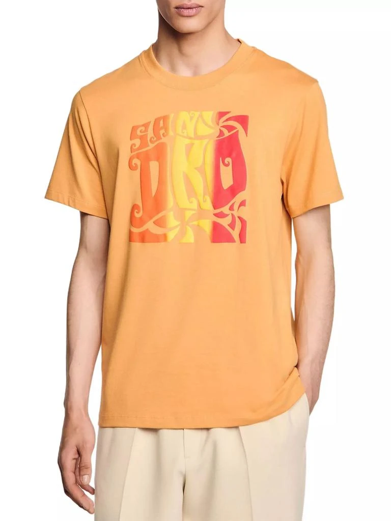 Sandro Wave Print Cotton T-Shirt 4