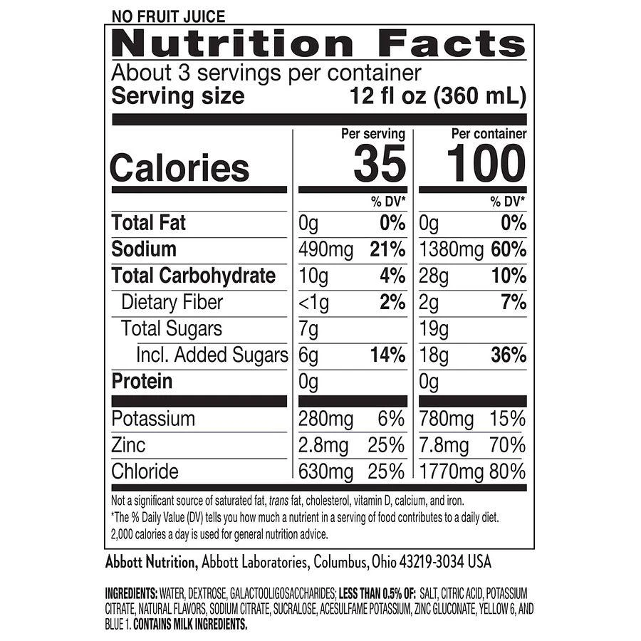 Pedialyte Electrolyte Solution Kiwi Berry Mist, Liter 5