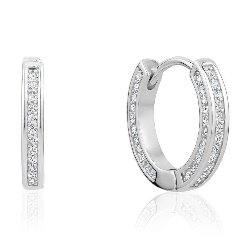 Club Rochelier 5A Cubic Zirconia Classic Huggie Earrings