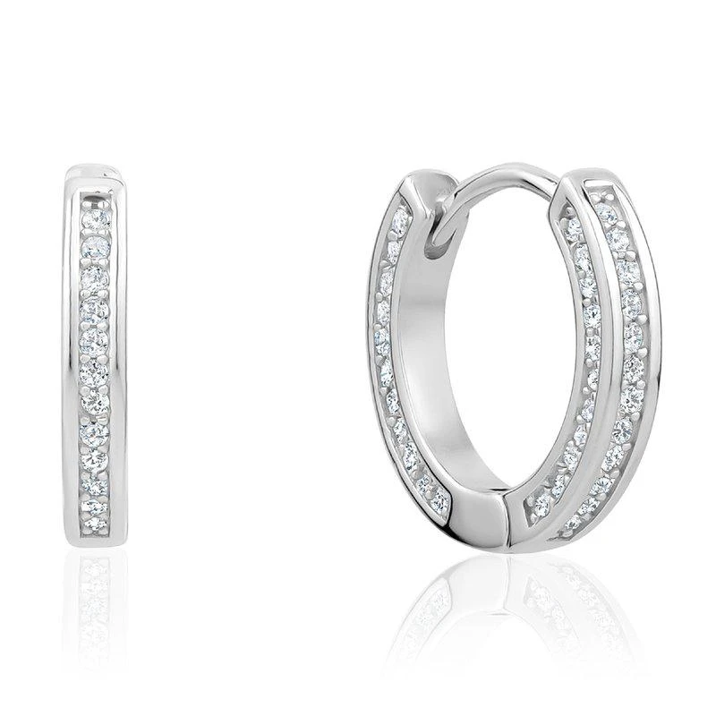 Club Rochelier 5A Cubic Zirconia Classic Huggie Earrings 1