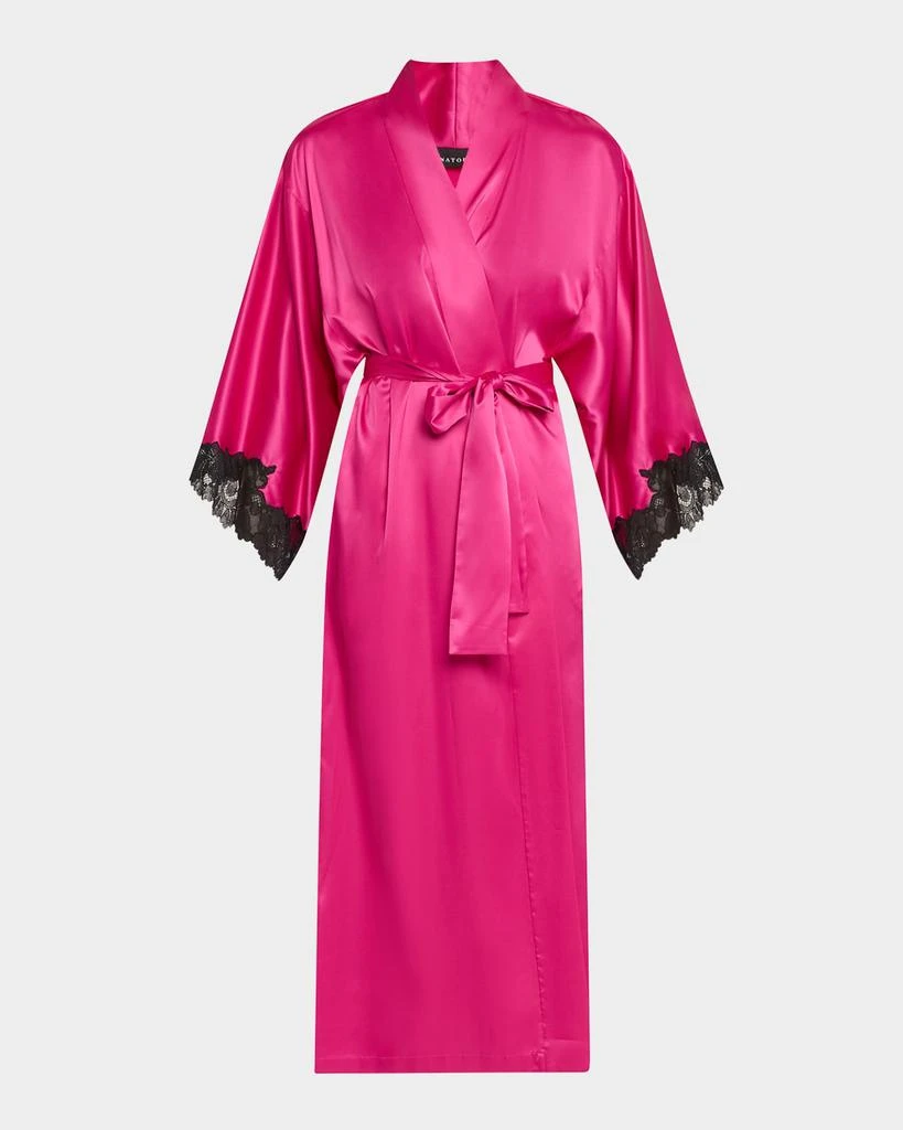 Natori Peony Glamour Lace-Trim Robe 1