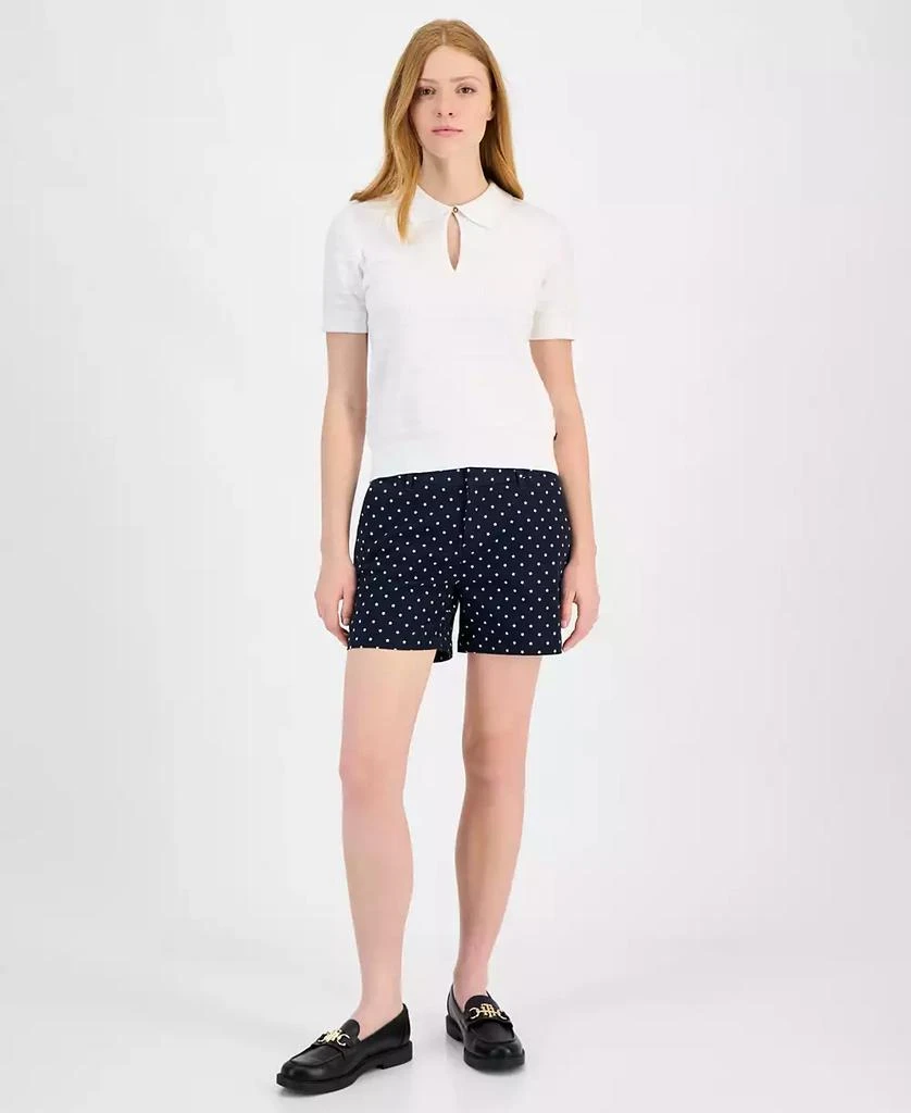 Tommy Hilfiger Women
s Cotton Scalloped-Stripe Keyhole Polo 2