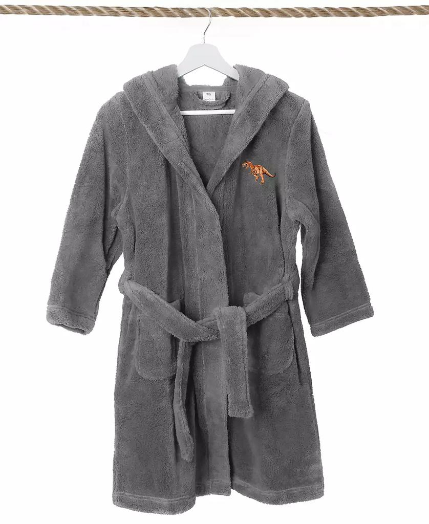 Linum Home Textiles Kids Dino Super Plush Double Brushed Hooded Bathrobe