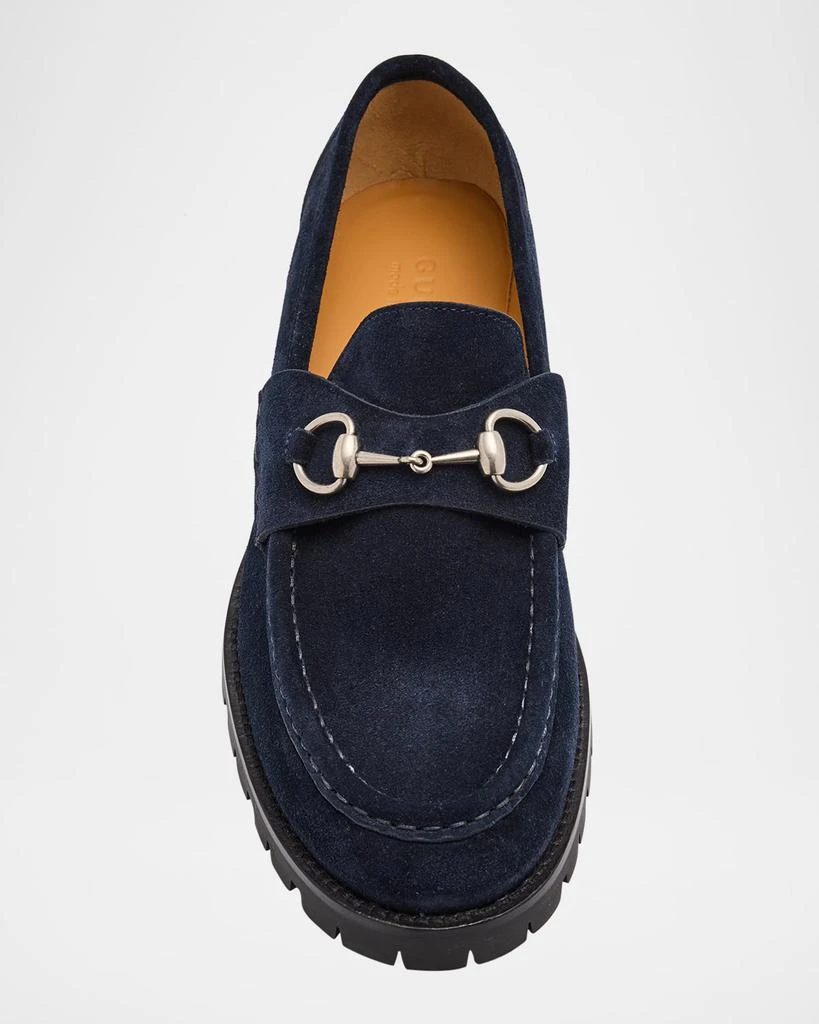 Gucci Men's Sylke Suede Horsebit Loafers 4