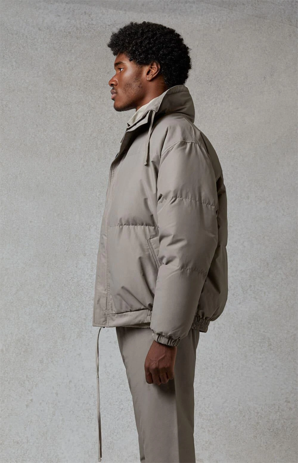 Essentials Taupe Puffer Jacket 3