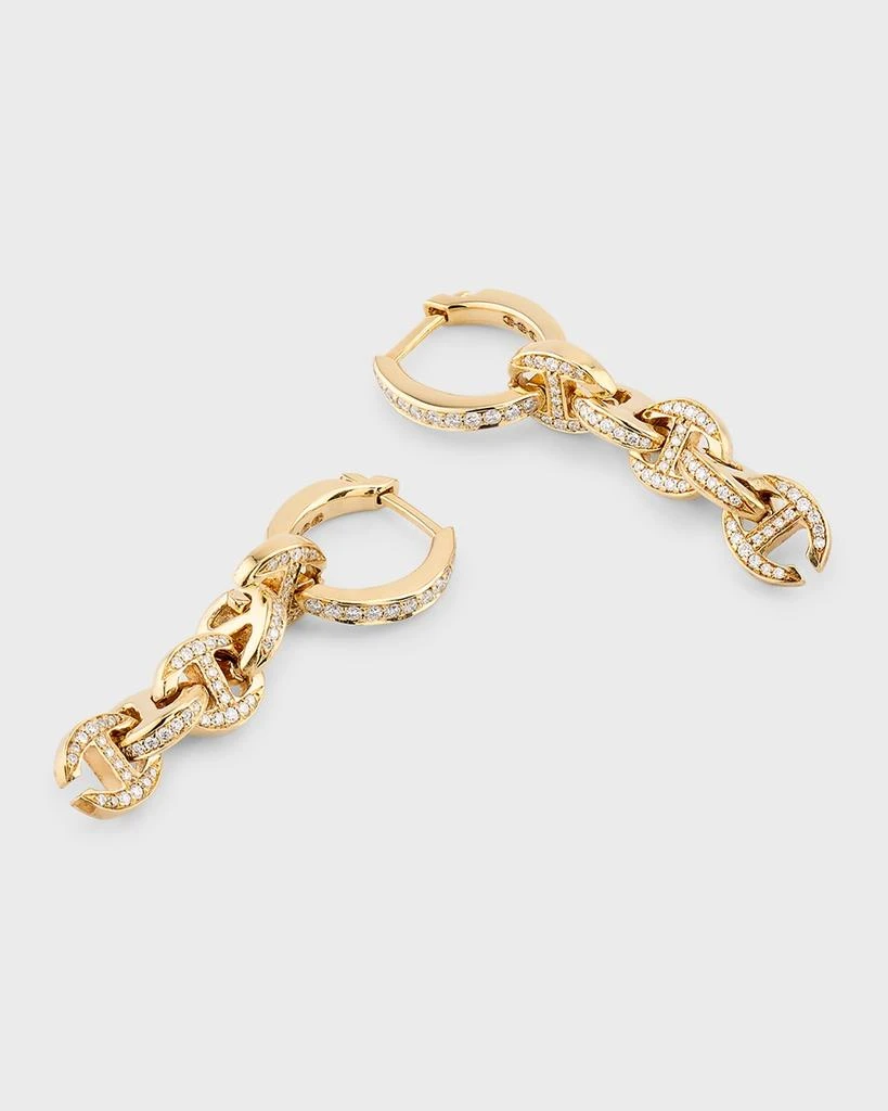 Hoorsenbuhs 18K Yellow Gold 5 Link Diamond Pave Drip Earrings 3