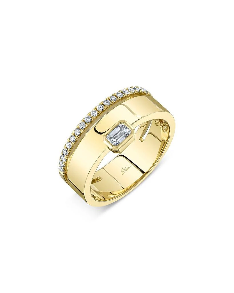 Shy Creation 14K Yellow Gold Bailey Diamond Round
Emerald Cut Band 1